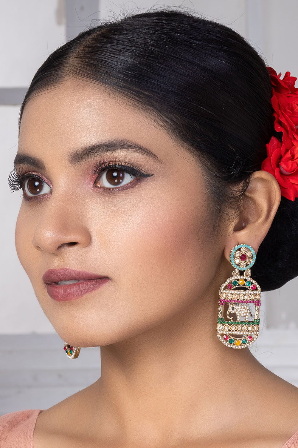 Chic Geometric Handcrafted Earrings - Image 2