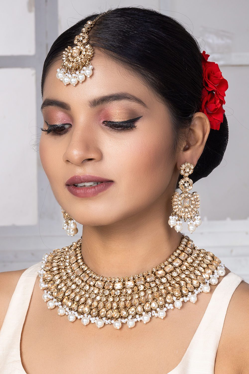 Rivoli Stone Bridal Necklace Set