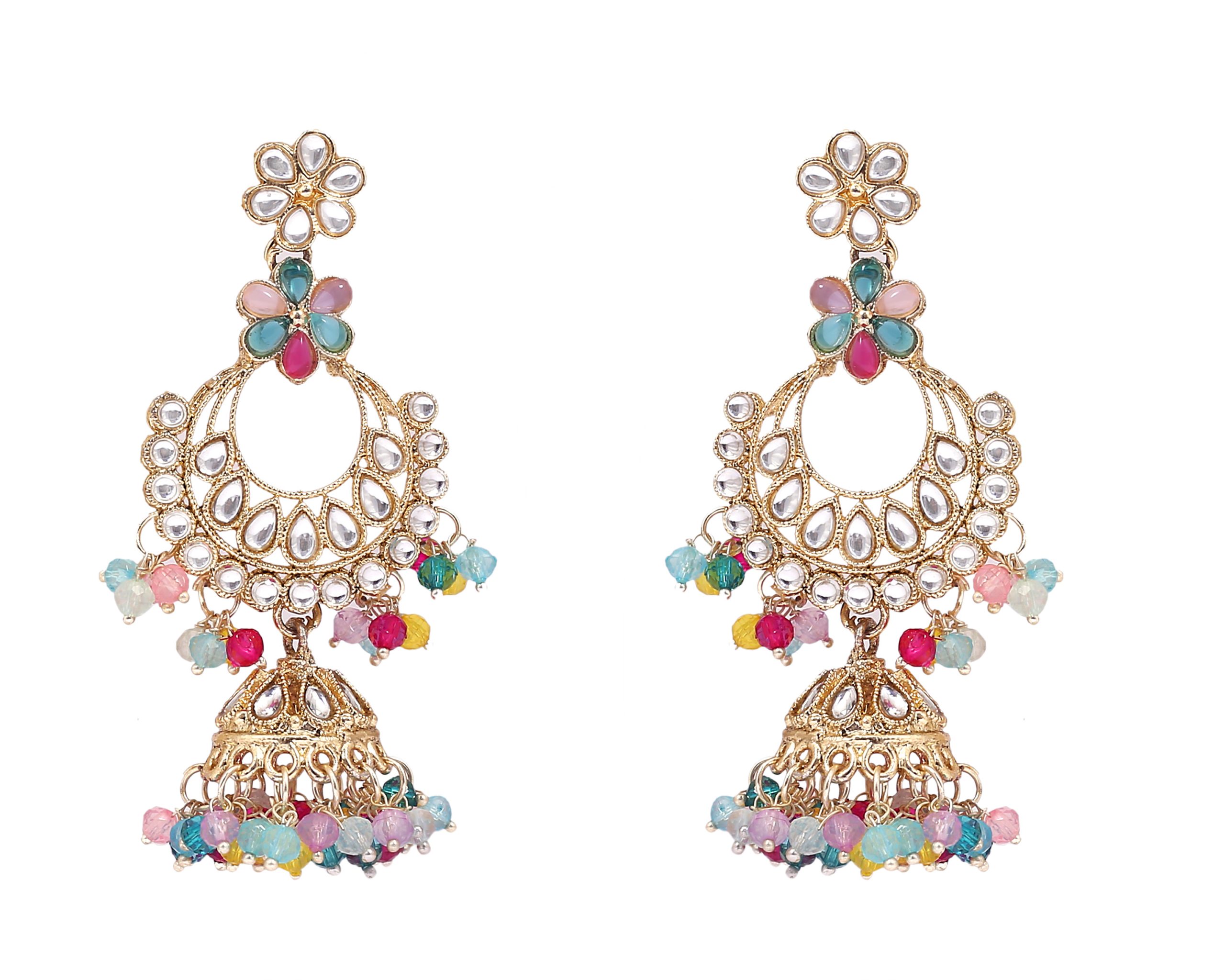 Antique Multicolor Kundan Bridal Half Set - Image 3