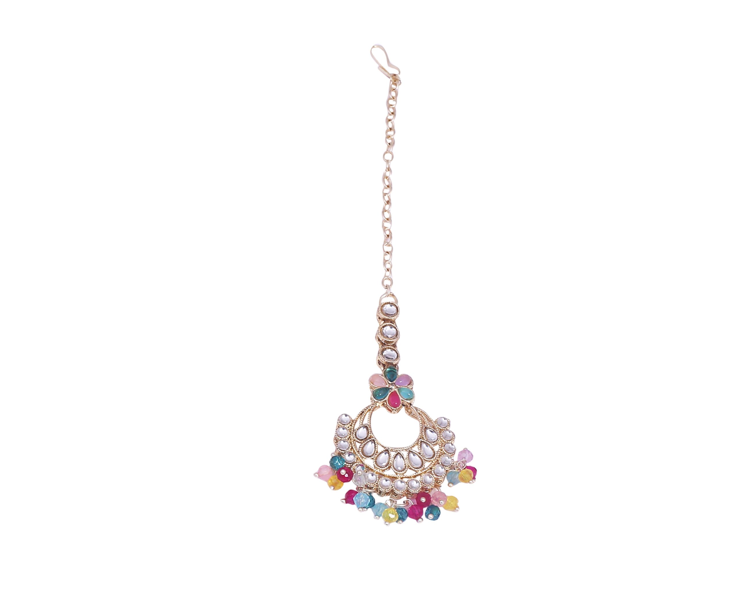 Antique Multicolor Kundan Bridal Half Set - Image 4