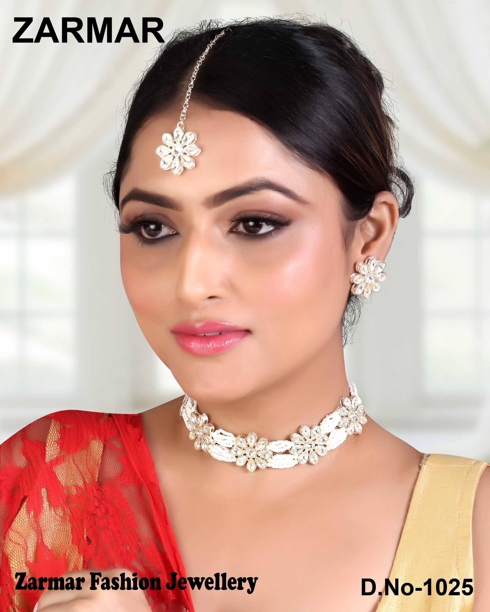 Classic White Moti Kundan Choker Set - Image 5